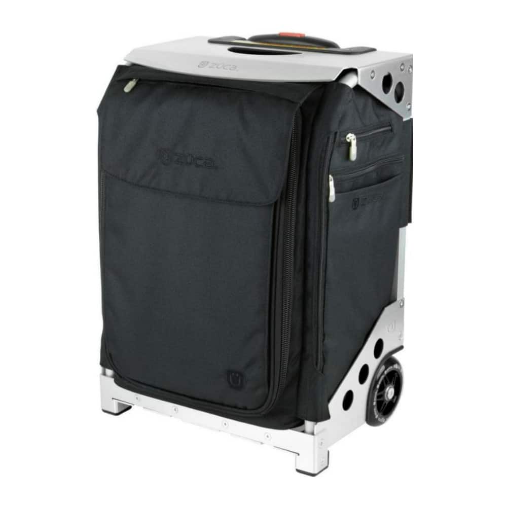 Zuca - Flyer Rolling Carry On Case Travel Bag with Black and Silver Frame - Black/Silver