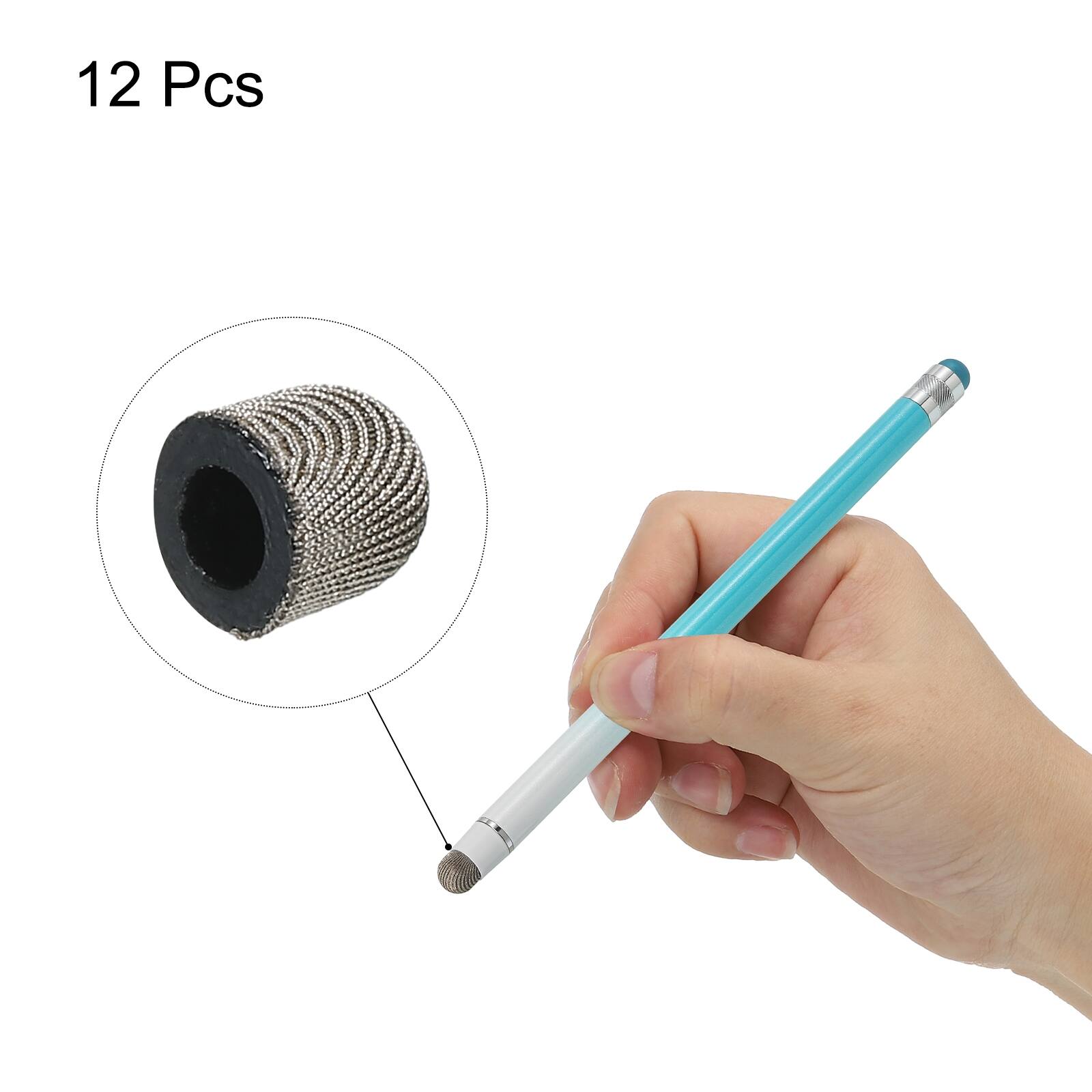 Alt View 2. Unique Bargains - 12pcs 6mm Conductive Fiber Fine Tips Universal Replacement for Capacitive Touch Screen Stylus Pen - Silver Grey.