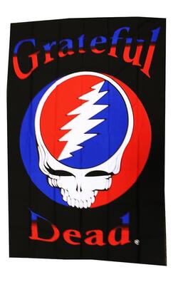 Just Funky - Grateful Dead Skull Logo 60"x90" Tapestry - Black