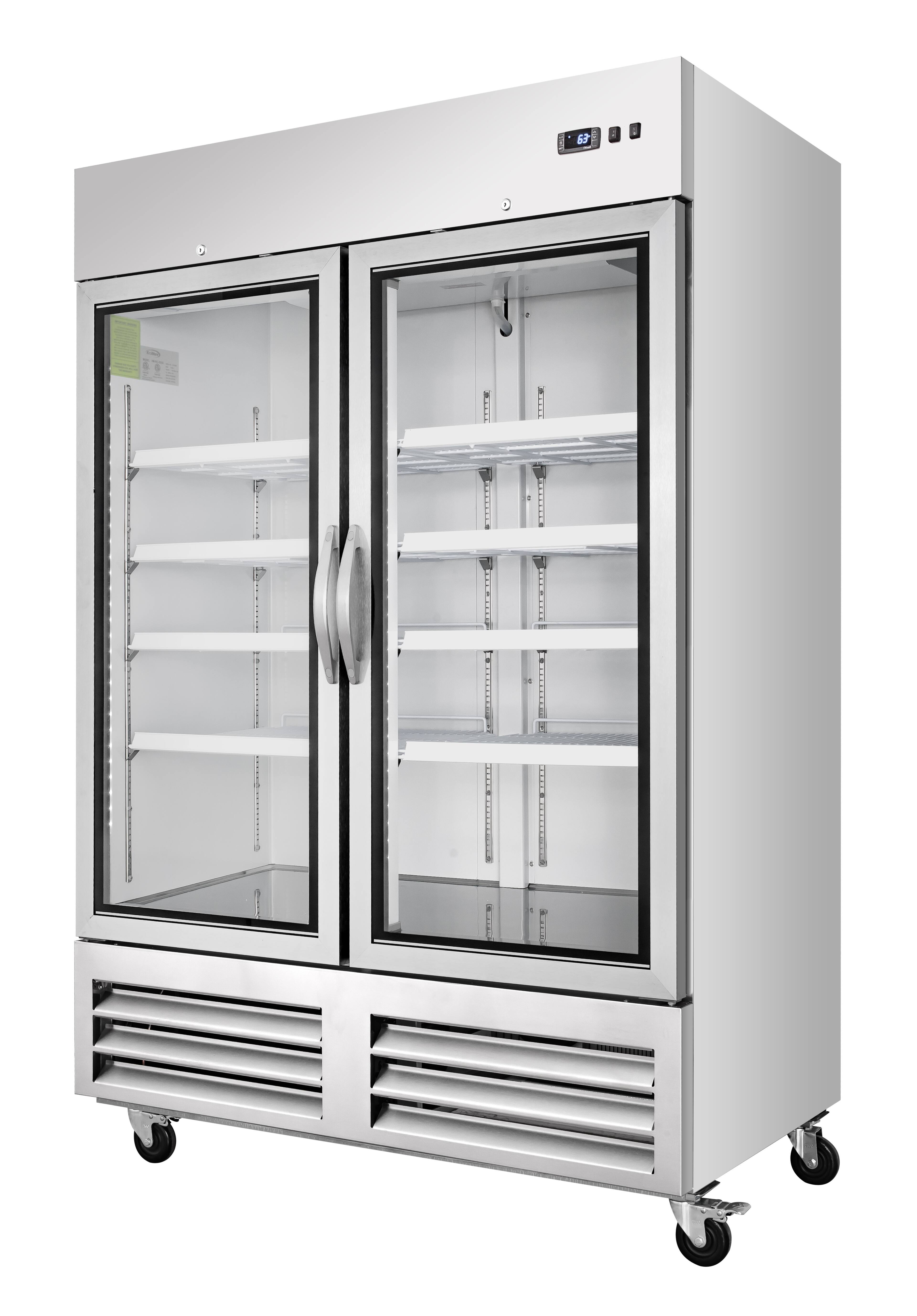 Alt View 4. Koolmore - 54 in. Commercial Two Glass Door Convertible Reach-In Refrigerator/Freezer with 49 Cu. Ft. Capacity in Stainless Steel, - Stainless steel.