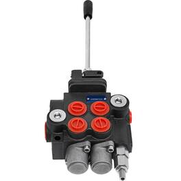 VEVOR - Hydraulic Valve 2 Spool Hydraulic Joystick Control Valve 11gpm Hydraulic Directional Control Valve Double Acting - Black