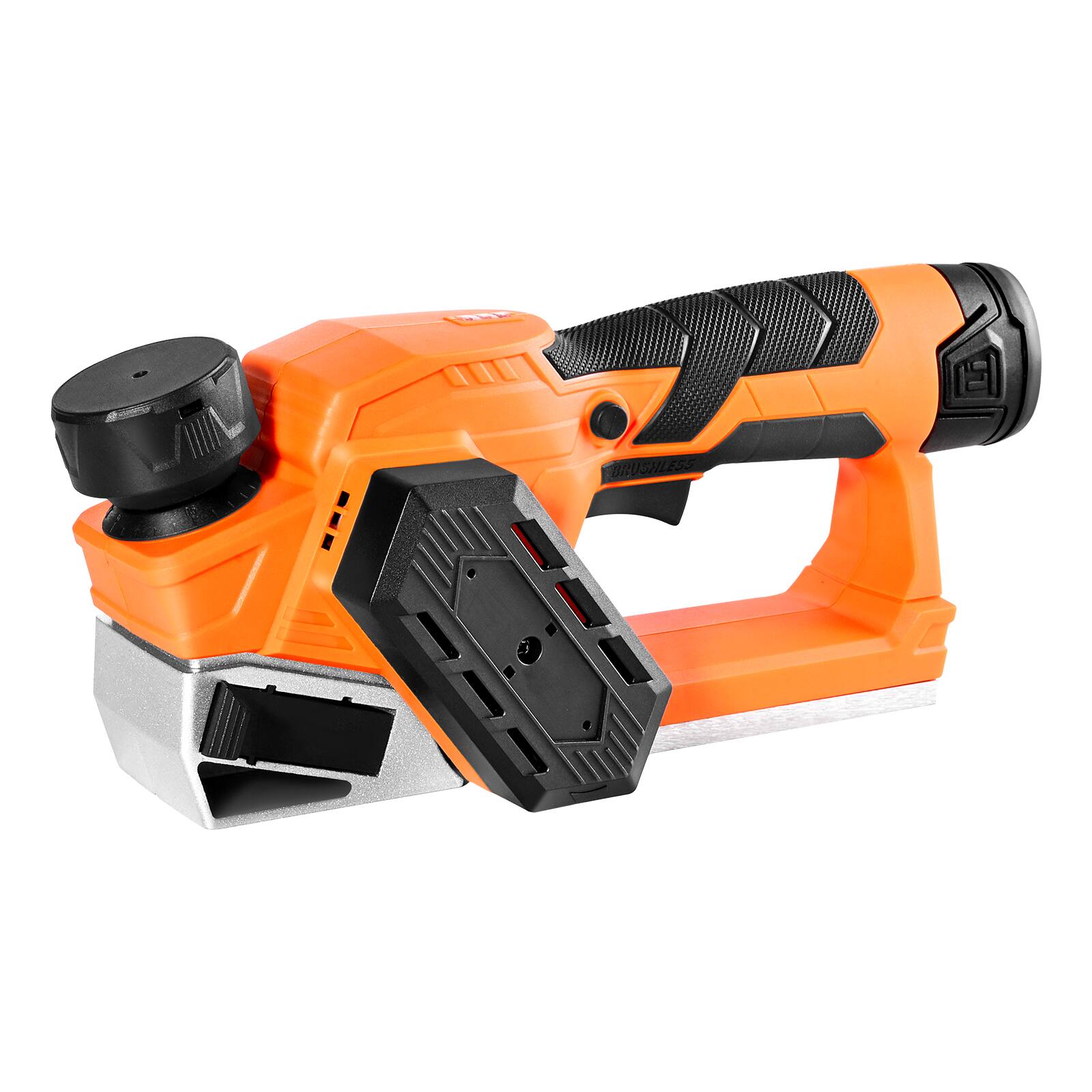 Front. VEVOR - Cordless Handheld Planer, 2-1/5-Inch Cut Width, 14500 RPM Electric Hand Wood Planer with 2 Ah 12V Lithium Battery - Orange;Black.