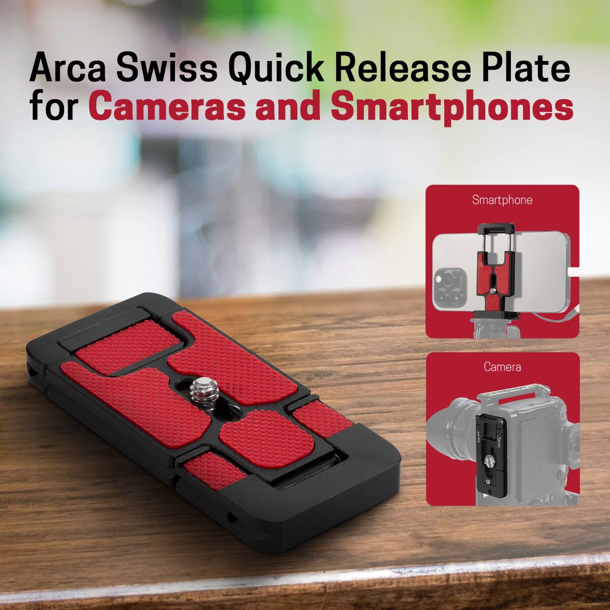 Arca Swiss Quick Release Plate for Cameras and Smartphones