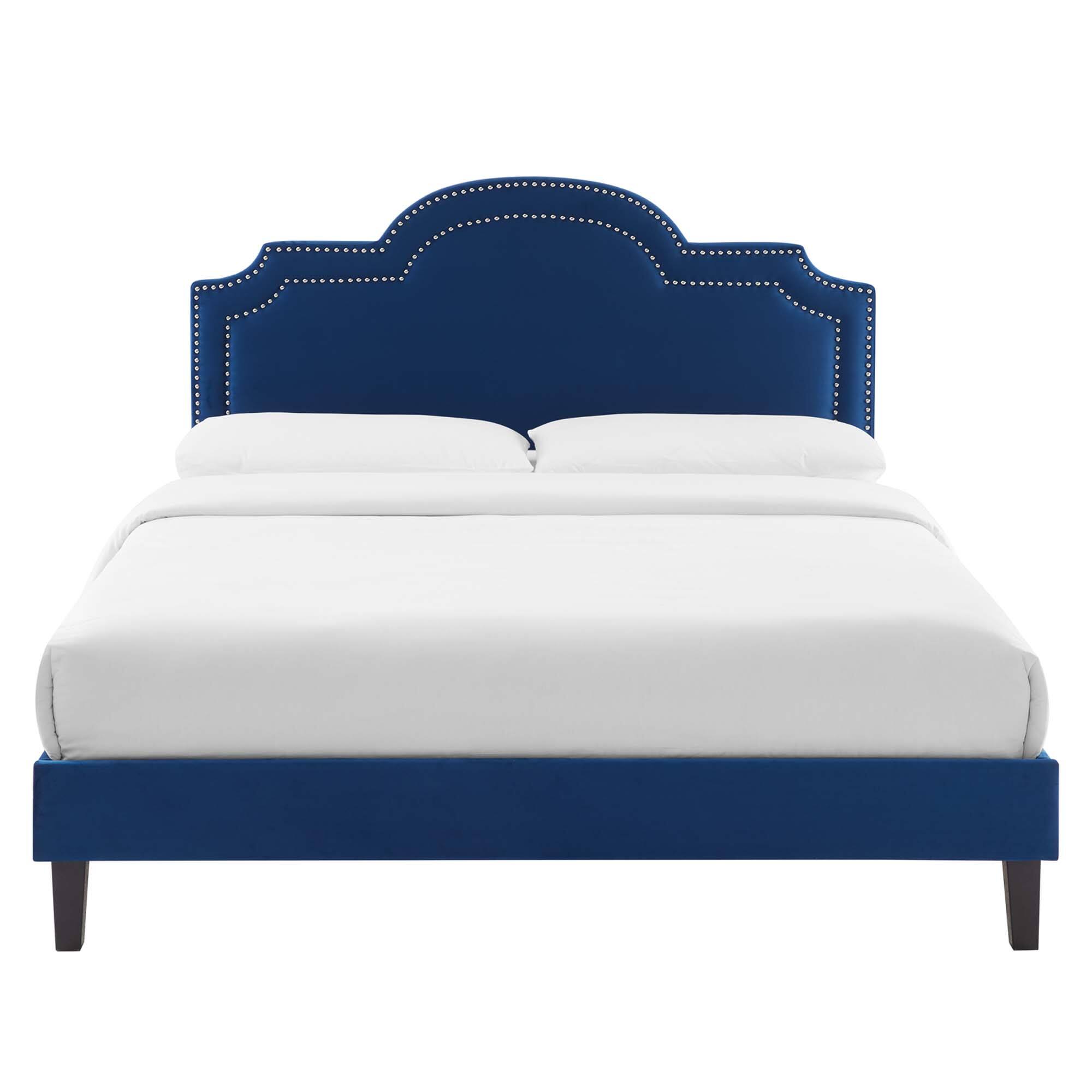 Alt View 1. Modway - Soleil Performance Velvet King Bed - Blue.