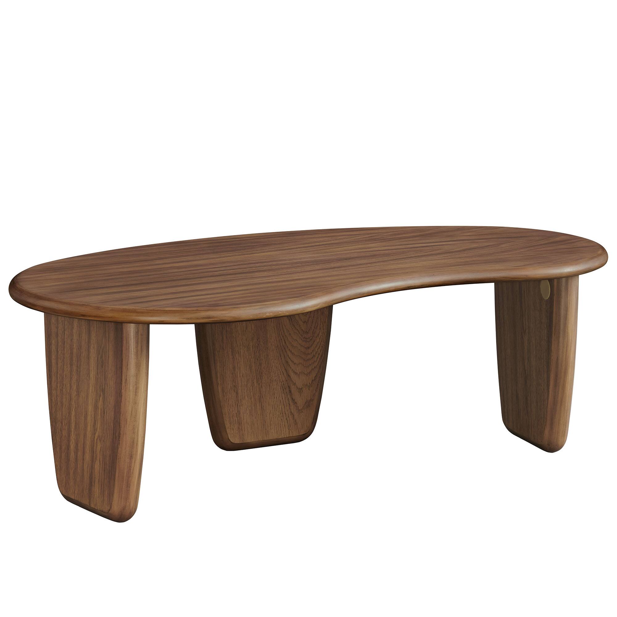 Angle. Modway - Vetra Kidney-Shaped Free Coffee Table by Modway - Walnut.