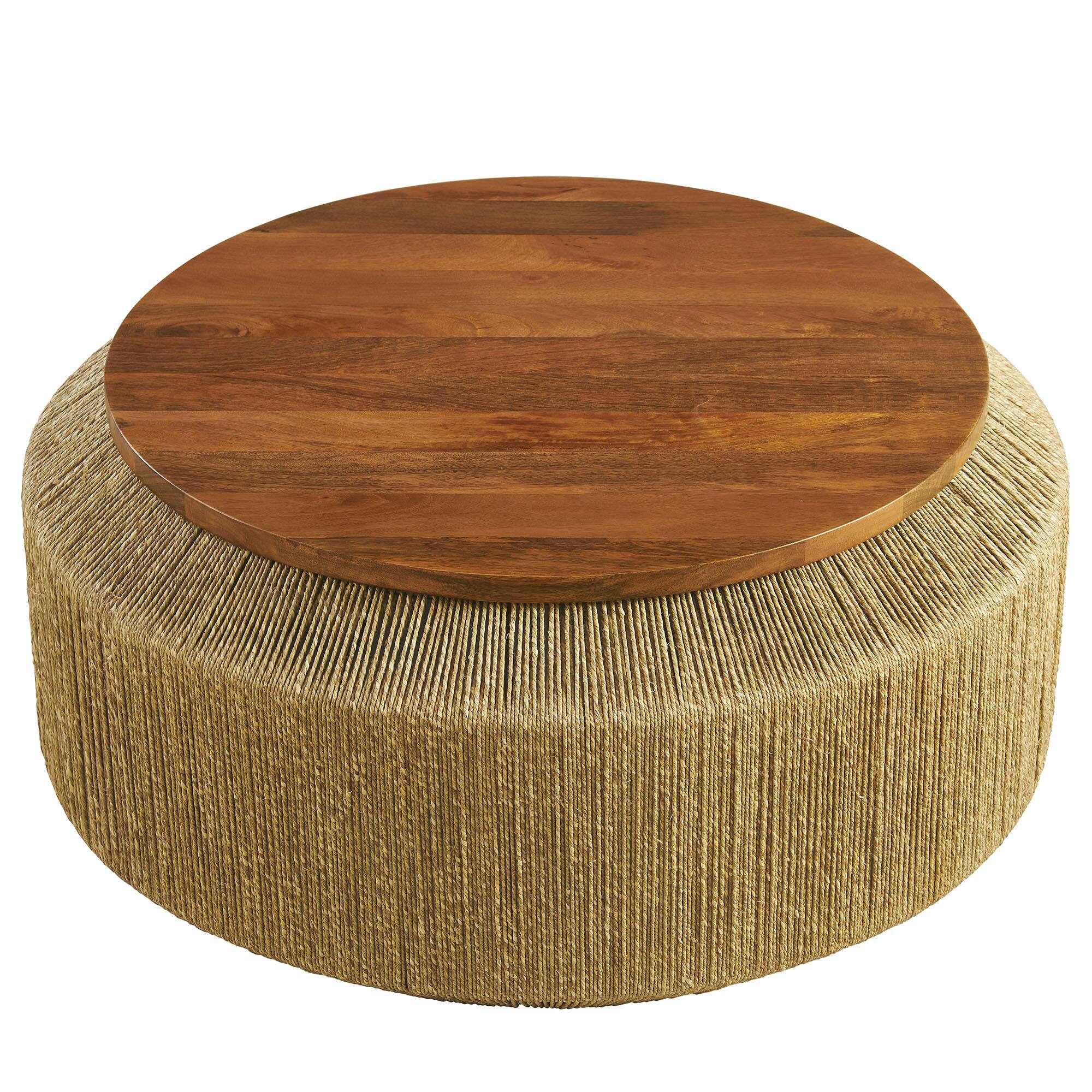 Alt View 2. Modway - Maris Seagrass and Wood Coffee Table by Modway - Walnut Natural.