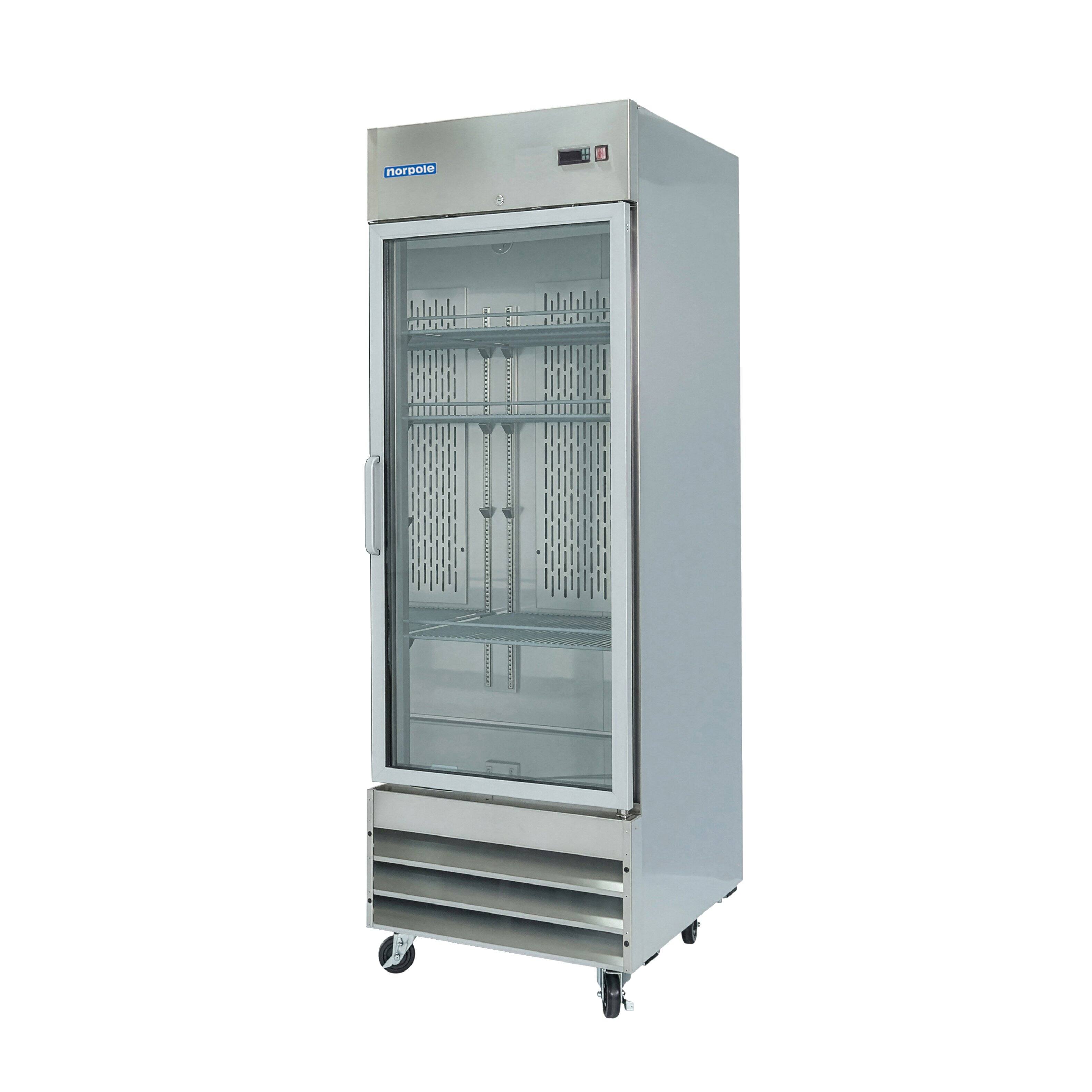 Alt View 2. Magic Chef - Commercial 29 in. 23 cu. ft. Single Glass Door Refrigerator in Stainless Steel - Stainless Steel.