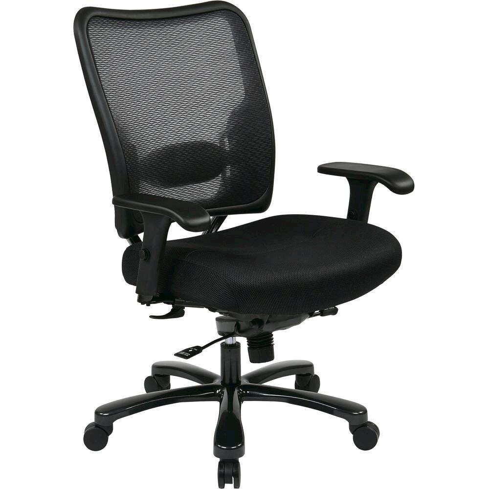 FurniFact - Mesh Office Chair – Ergonomic Home Office Desk Chair With Support - Black
