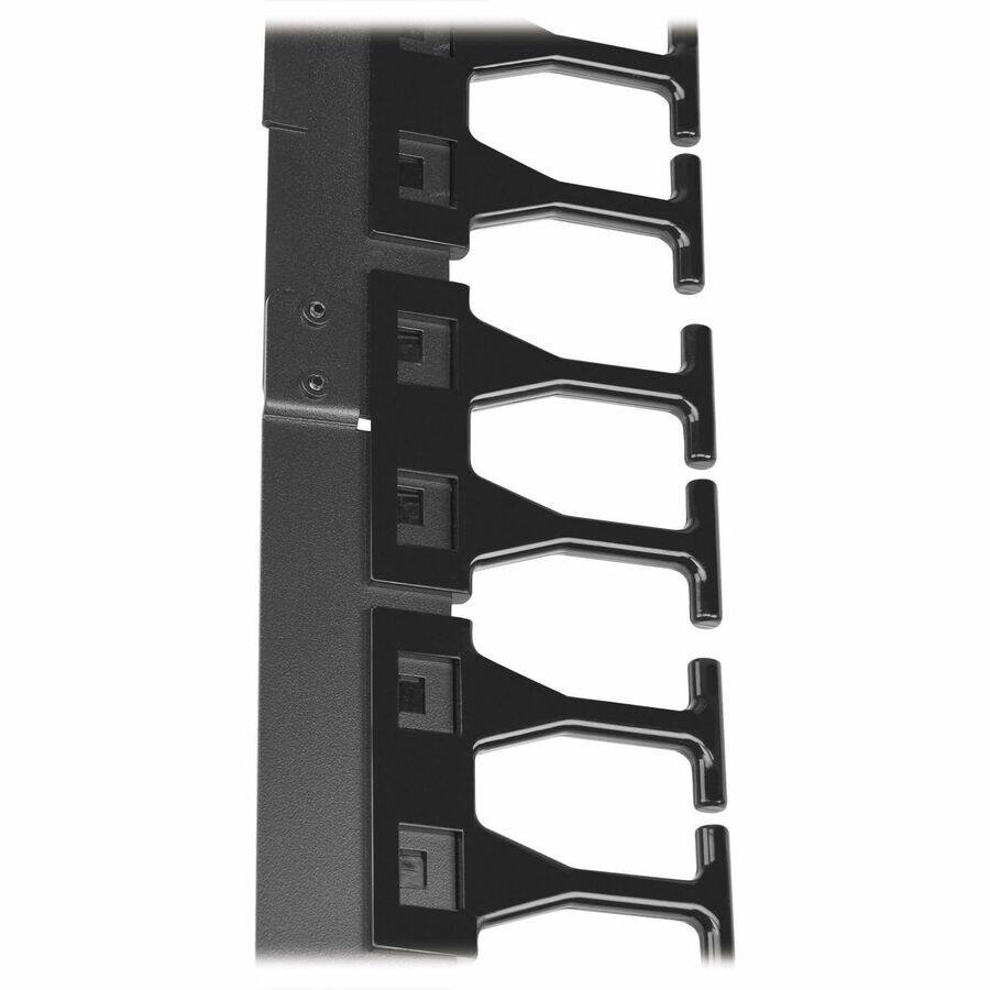 Alt View 5. Tripp Lite - Tripp Lite series SmartRack Cable Routing - Vertical Cable Finger - Black - 48U Rack Height - Cold Rolled Steel - Black.