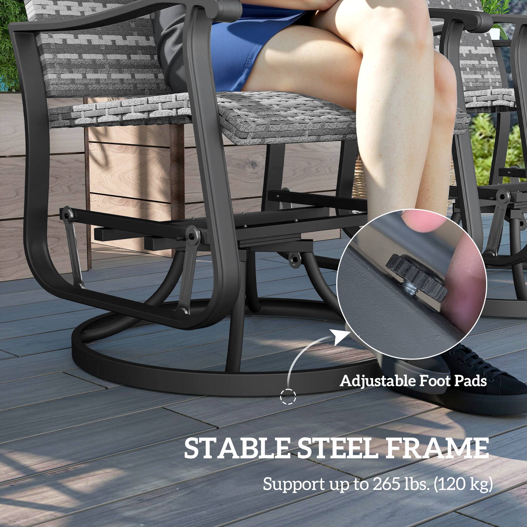 Adjustable Foot Pads  
STABLE STEEL FRAME  
Support up to 265 lbs. (120 kg)