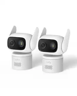 eufy Security - Wired Cam C31(2 Pack),360 Coverage PTZ,Dual Antenna,Color Night Vision,Local Storage,AI Detection,24/7 Recording