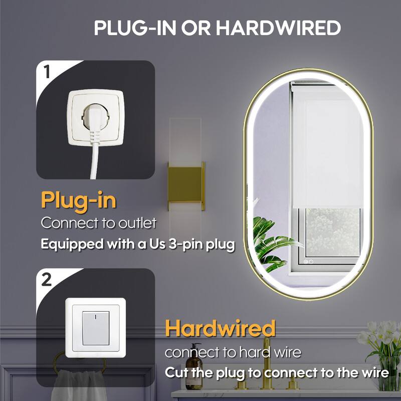 PLUG-IN OR HARDWIRED

1. Plug-in
   - Connect to outlet
   - Equipped with a US 3-pin plug

2. Hardwired
   - Connect to hard wire
   - Cut the plug to connect to the wire