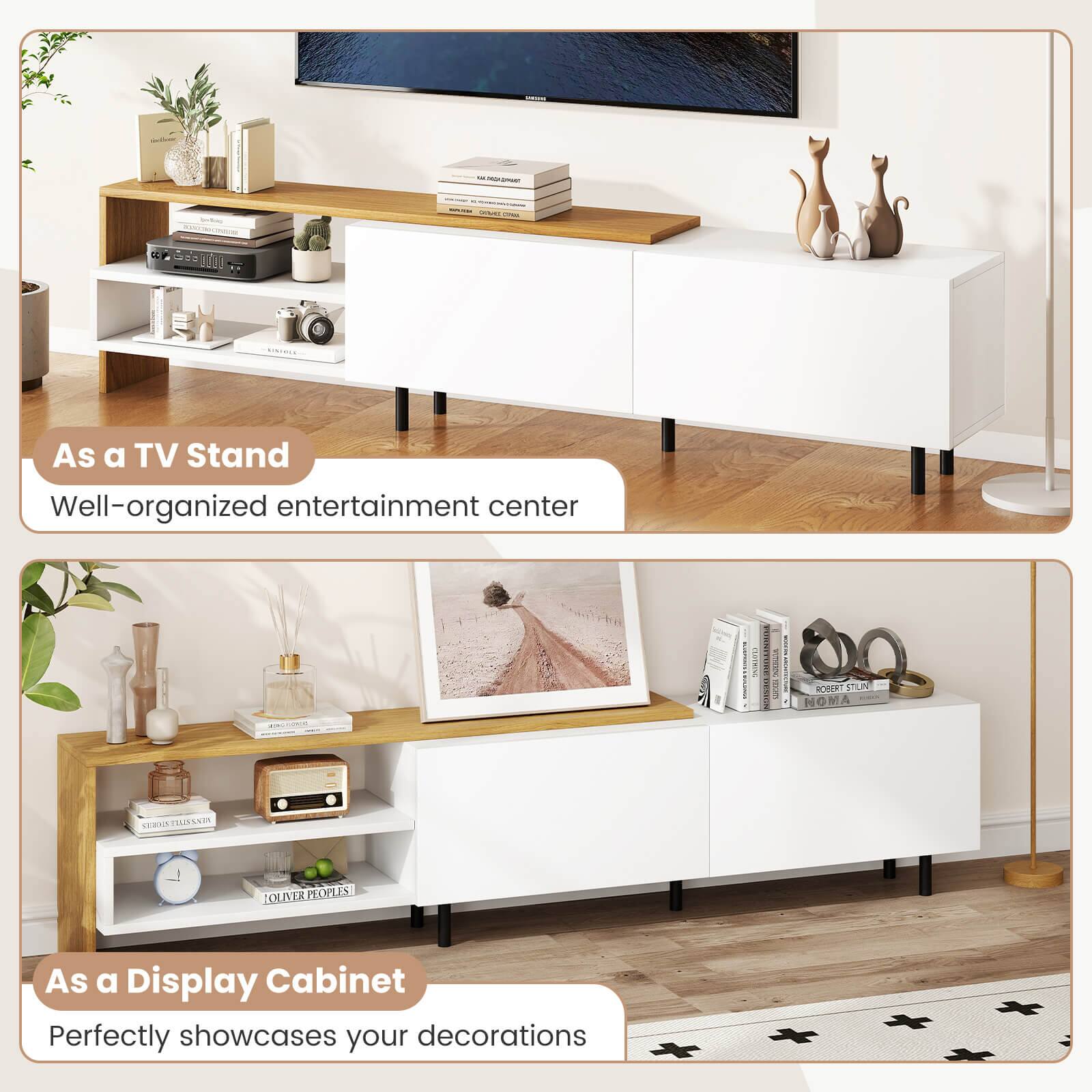 As a TV Stand  
Well-organized entertainment center  

As a Display Cabinet  
Perfectly showcases your decorations