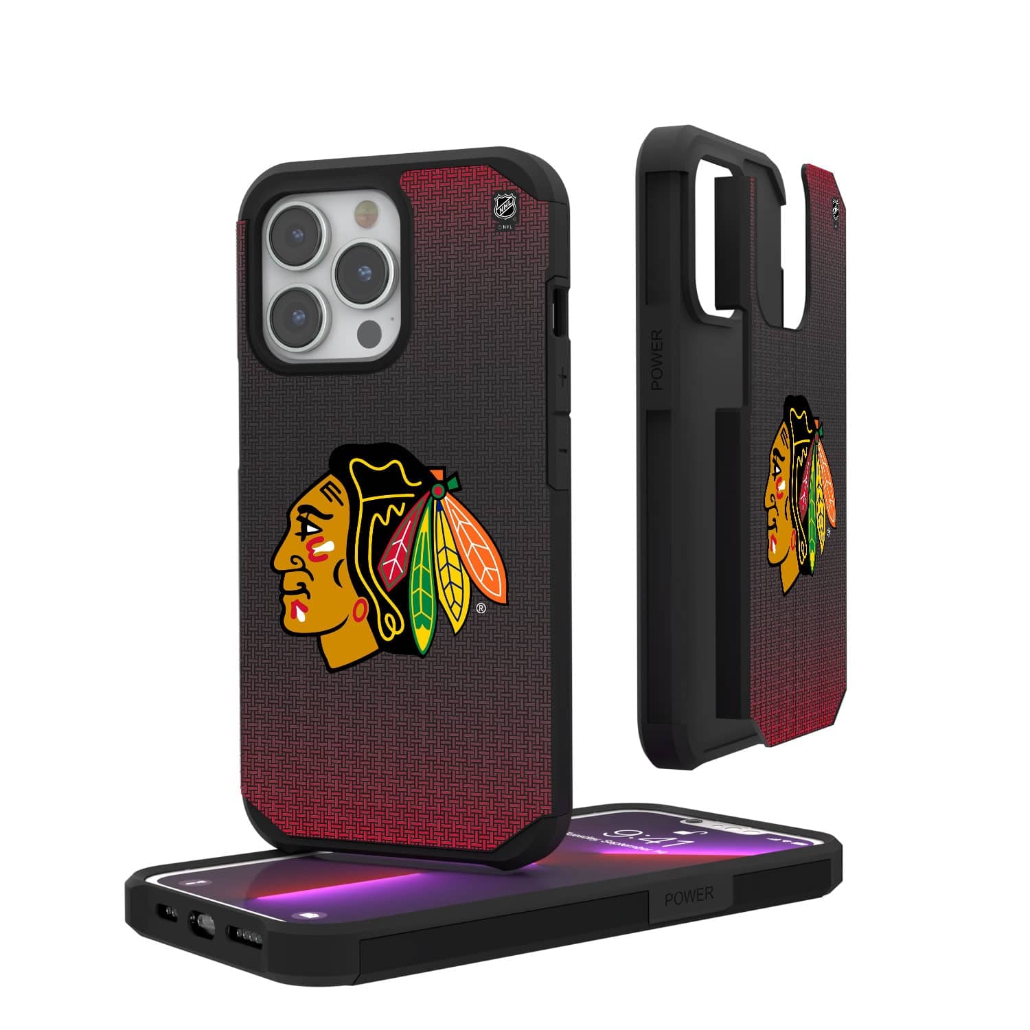 Keyscaper - NHL - Chicago Blackhawks Linen Logo iPhone Rugged Case - 13 Pro - Black price history on PriceWatchPro