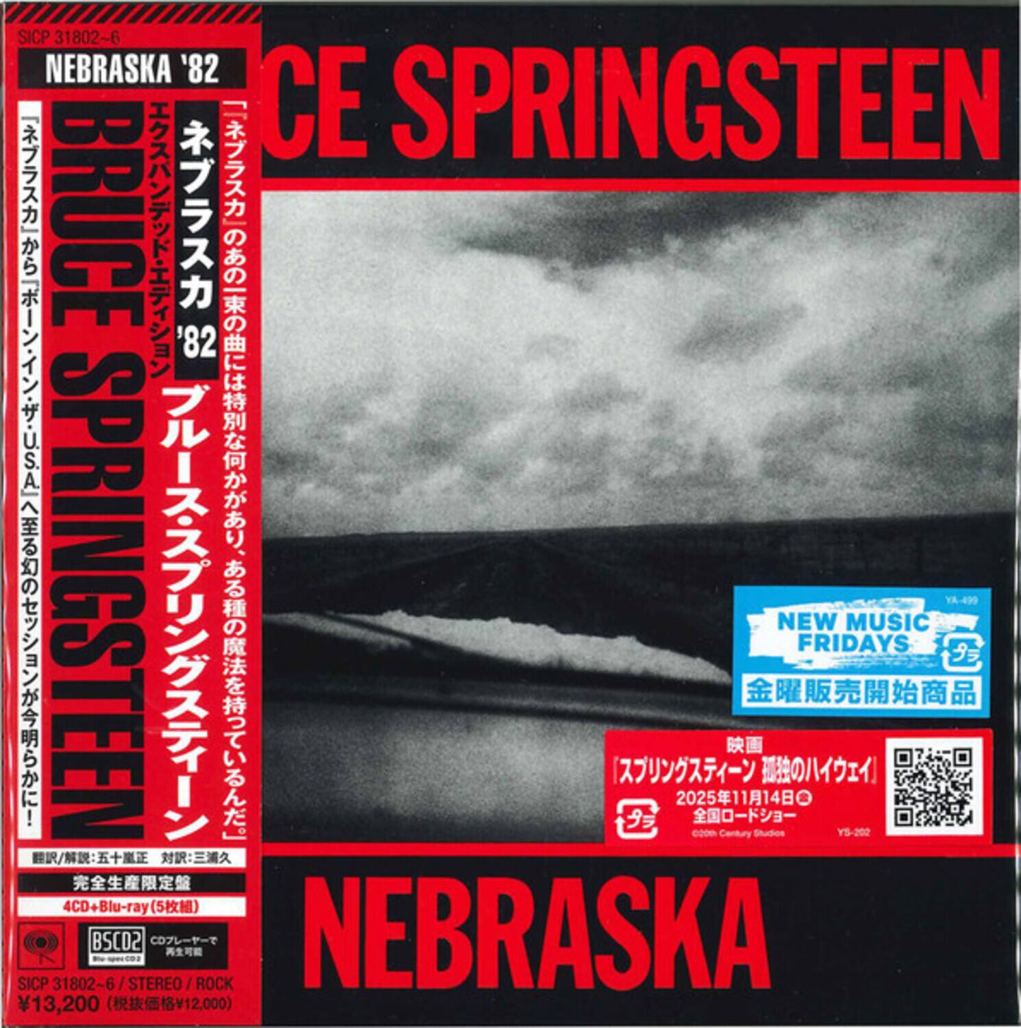 SICP 31802-6  
NEBRASKA '82  
BRUCE SPRINGSTEEN  
USA '82  
SPRINGSTEEN  
202511140  
c20m  
Century Studios  
NEW FRIDAYS  
YS-202  
MUSIC 1A429  
4CD+Blu-ray (5枚)  
SICP 31802-6  
STEREO/ROCK  
NEBRASKA  
¥13,200 (税抜¥12,000)