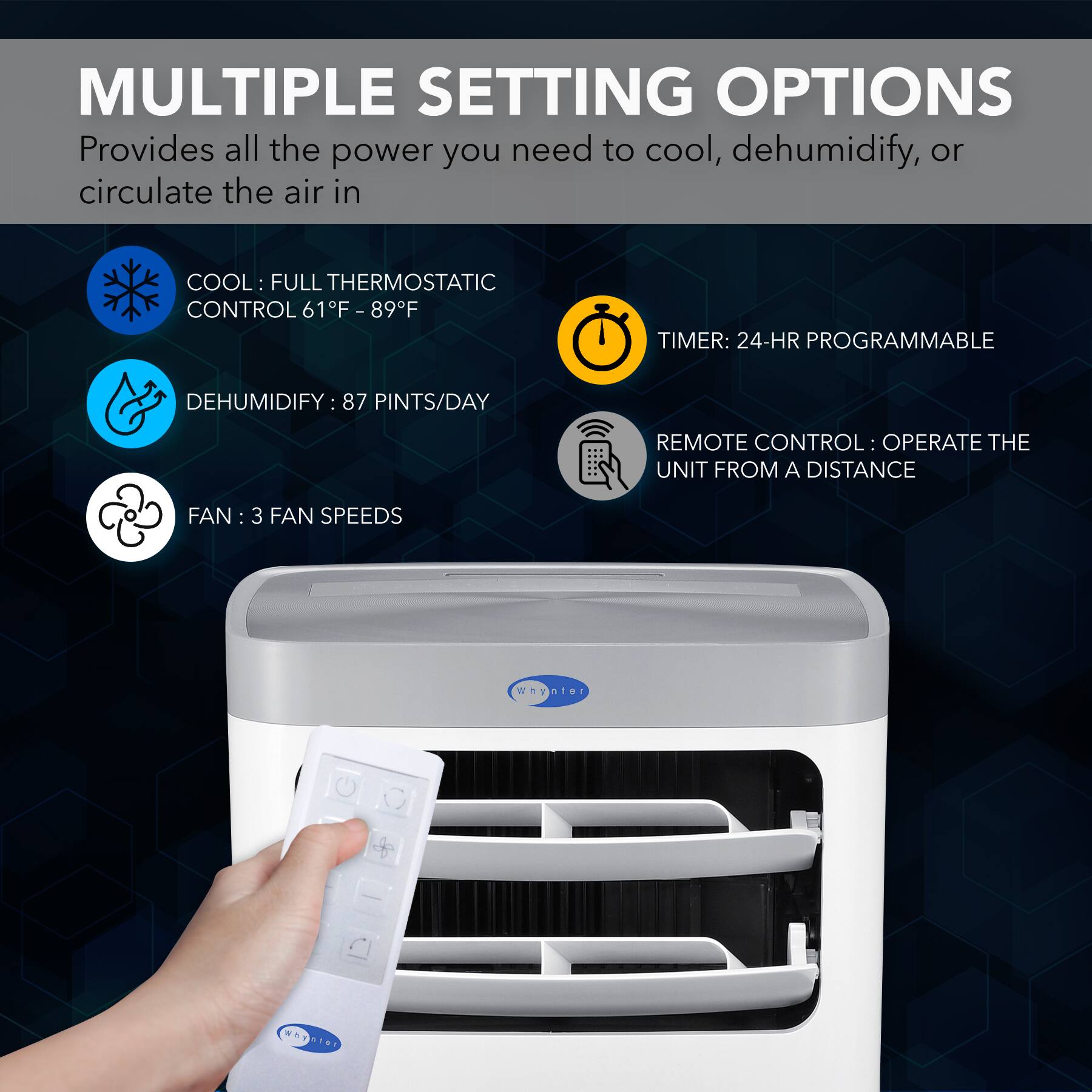 Alt View 15. Whynter - ARC-115WG 400 Sq.Ft Portable Air Conditioner - White.