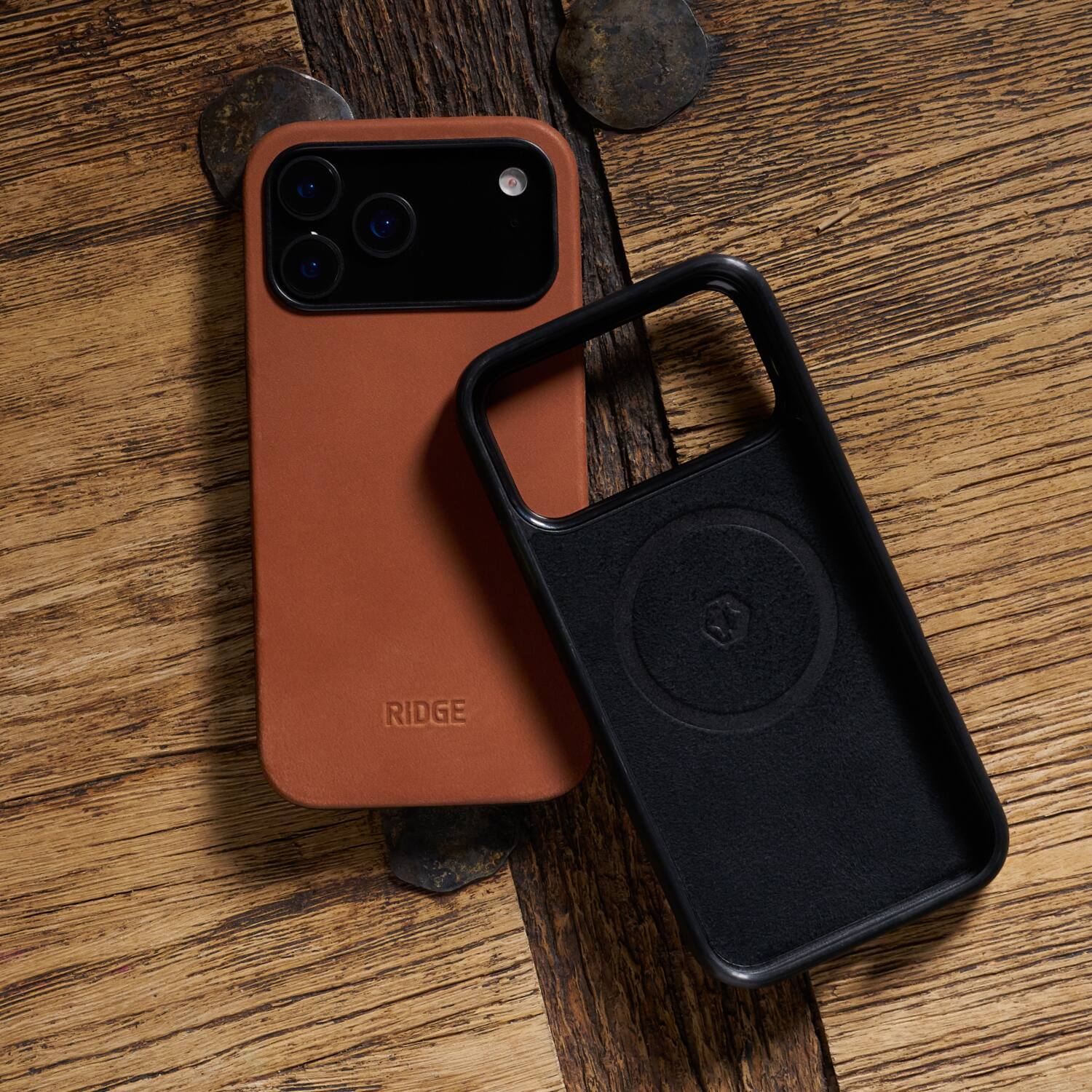 Back. The Ridge Wallet - iPhone 17 Pro Max - Tobacco Brown Leather - Brown.