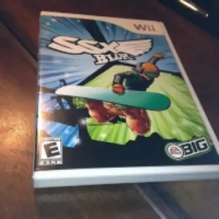 Sure, here is the corrected and grouped text from the image:
- Wii
- SSX Blur
- E (ESRB rating)
- EA BIG - E (Everyone)