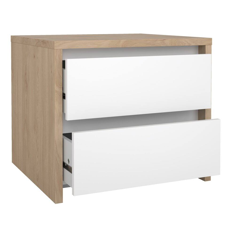 Alt View 1. Tvilum - Next 17-Inch Tall 2-Drawer Nightstand End Table - Brown.