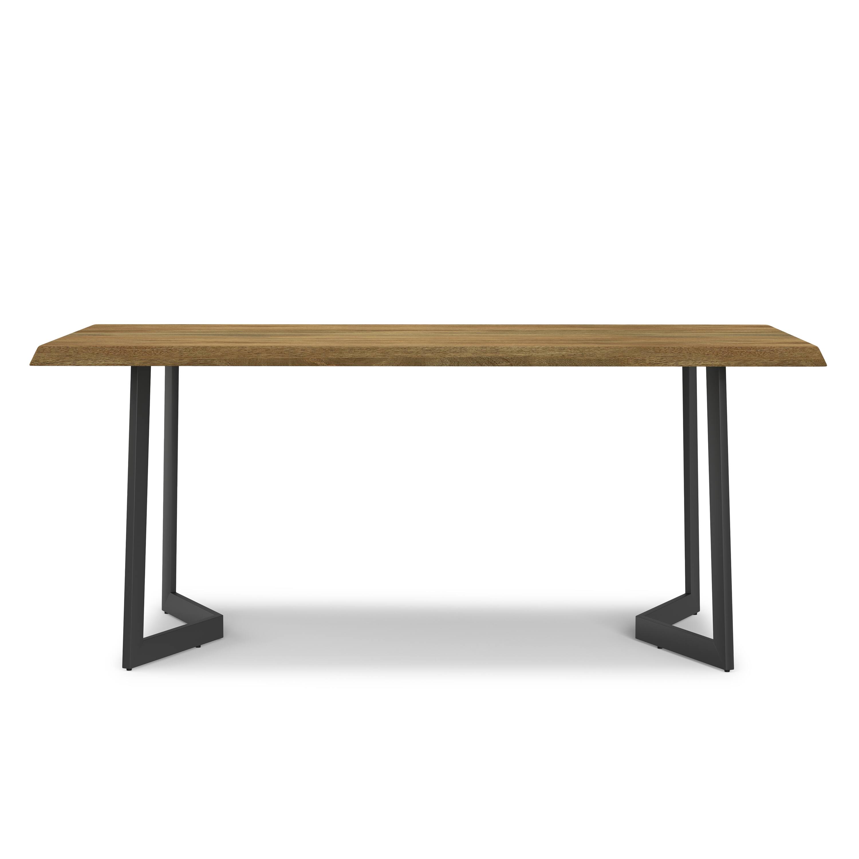 Back. Simpli Home - Watkins SOLID MANGO WOOD & Metal 72 inch x 36 inch Rectangle Modern Dining Table with Inverted Metal Base in Light Brown - Light Brown.