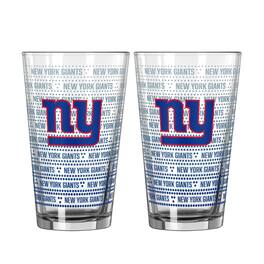 Logo Brands - New York Giants Two-Pack Chant Fade 16oz. Pint Glass Set - Multicolor