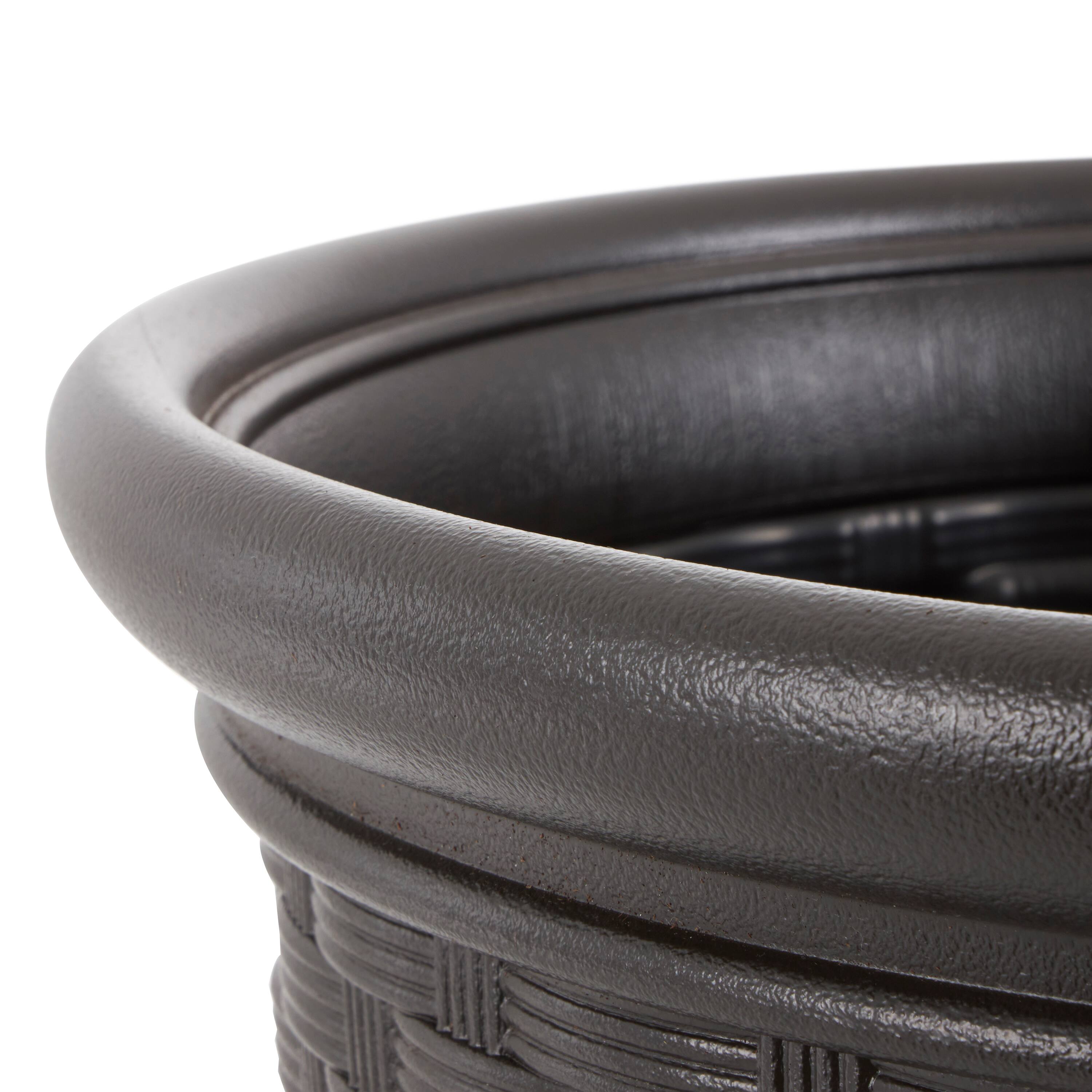 Alt View 5. Suncast - Suncast Sonora 18 Inch Resin Wicker Decorative Flower Planter, Brown (4 Pack) - Brown.