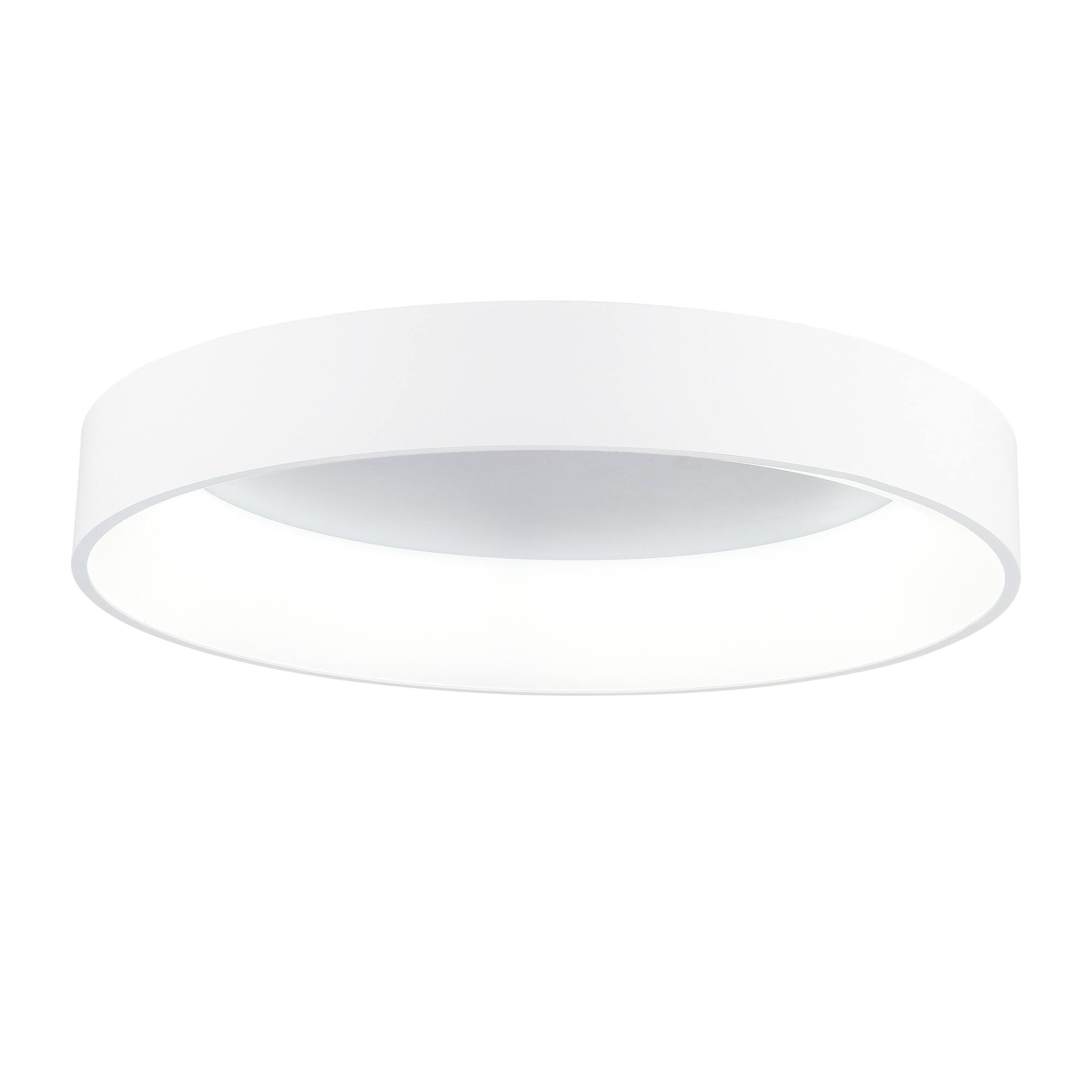 Angle. CWI Lighting - Arenal LED Drum Shade Flush Mount With White Finish - White.