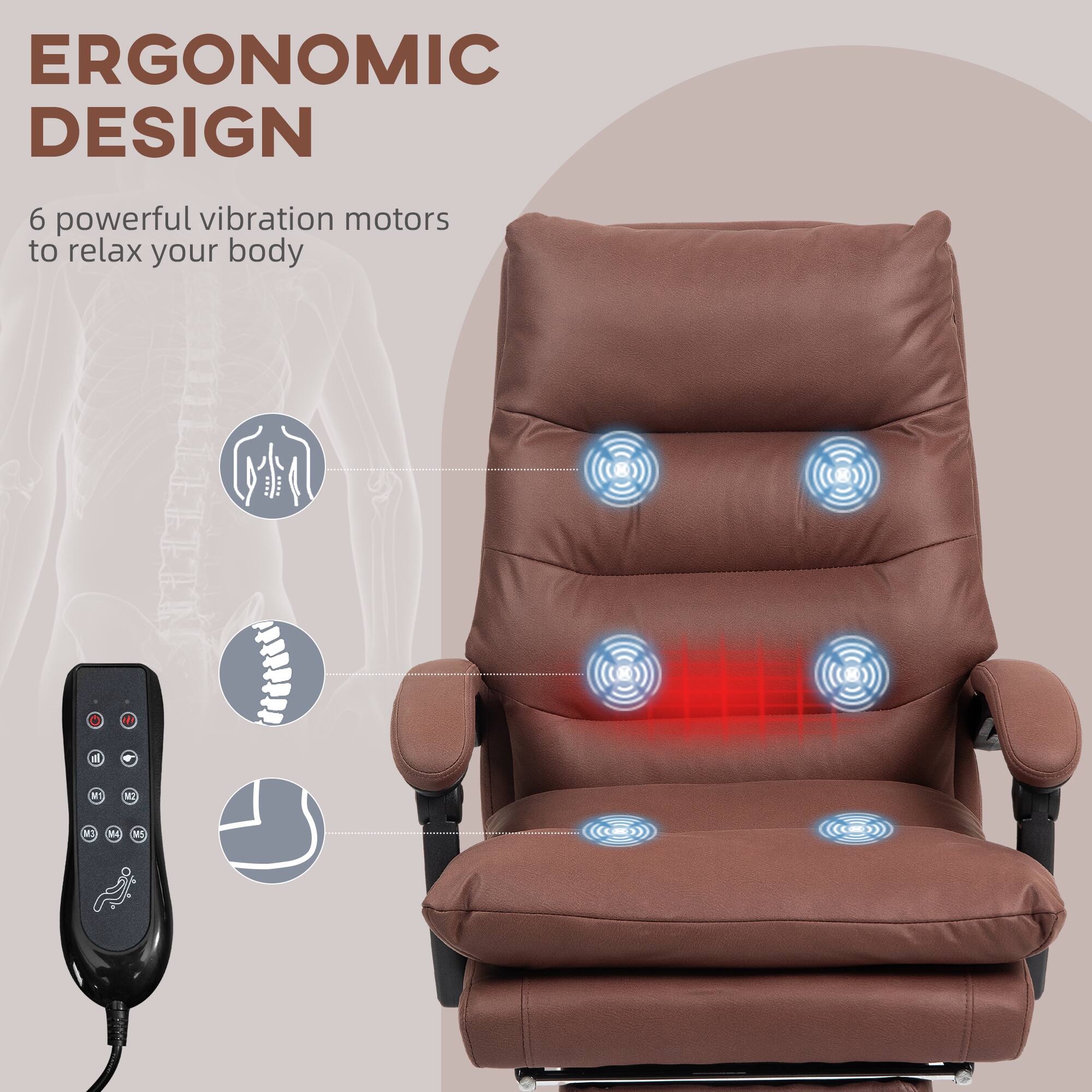 ERGONOMIC DESIGN 6 powerful vibration motors to relax your body