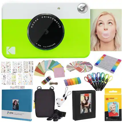 KODAK PRINTOMATIC 8 MM 3:2 PICTURE 1.42. i C yeu KODAK ZINK zink .8 Fobric Covered Scrapbook Album live ul 20