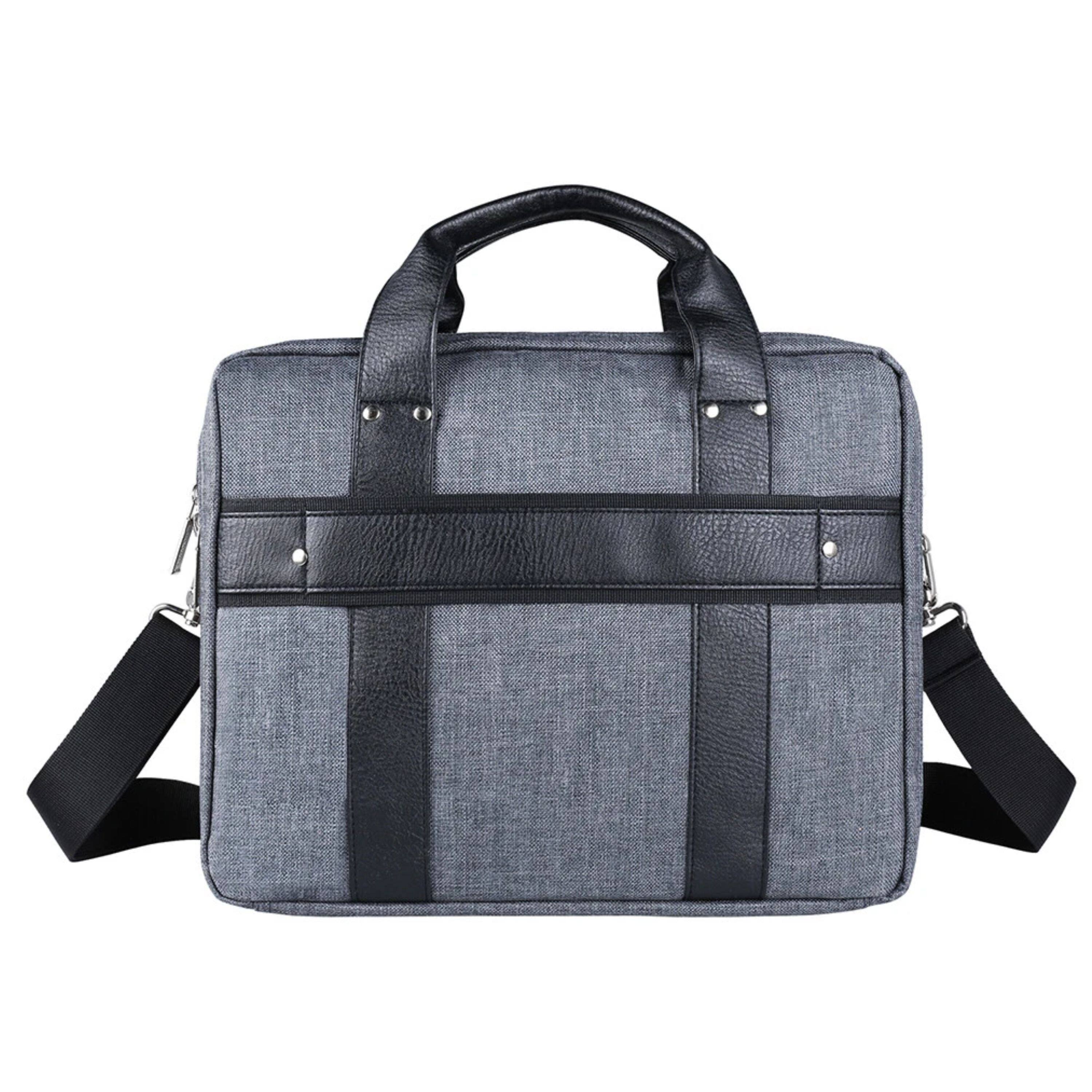 Back. Kitcheniva - Twill Weave Tablet Shoulder Messenger Bag Briefcase For 13" iPad - Gray.