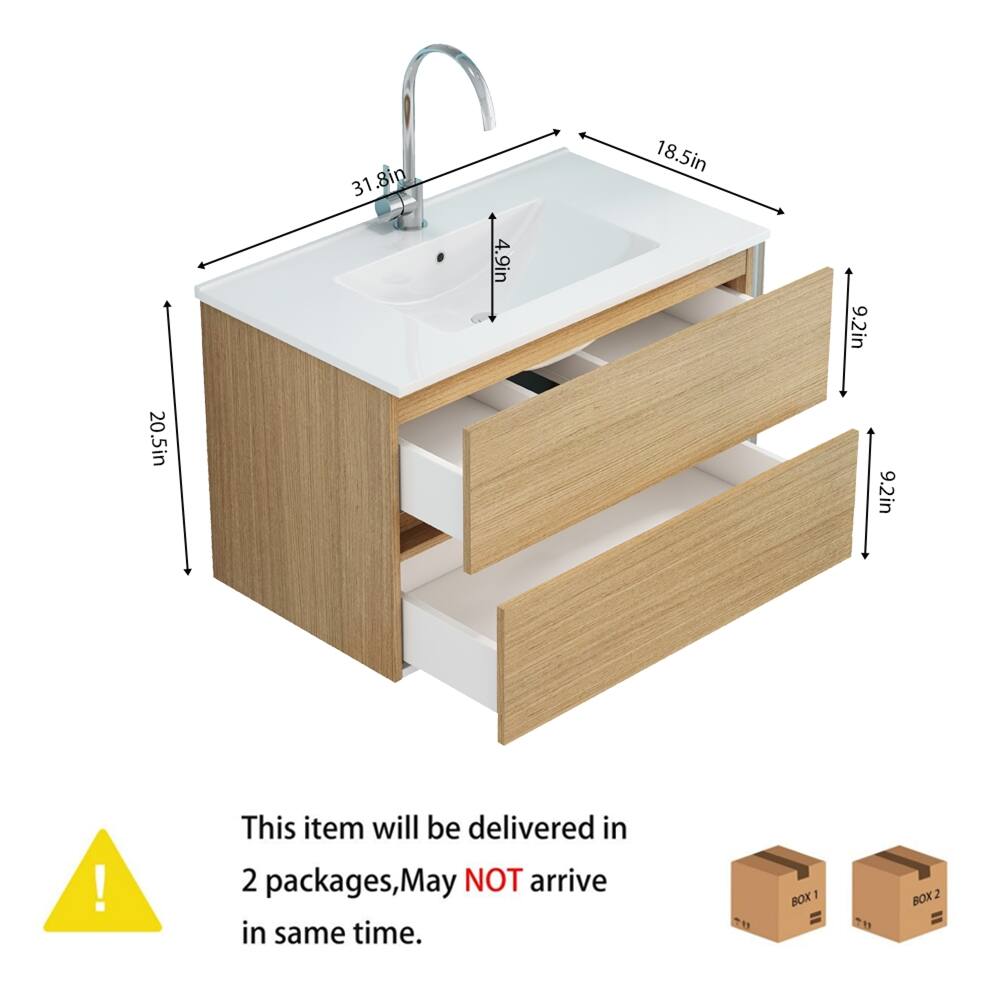 20.5in  
31.8in  
4.9in  
18.5in  
9.2in  
9.2in  

This item will be delivered in 2 packages, May NOT arrive in same time.  
BOX 1  
BOX 2