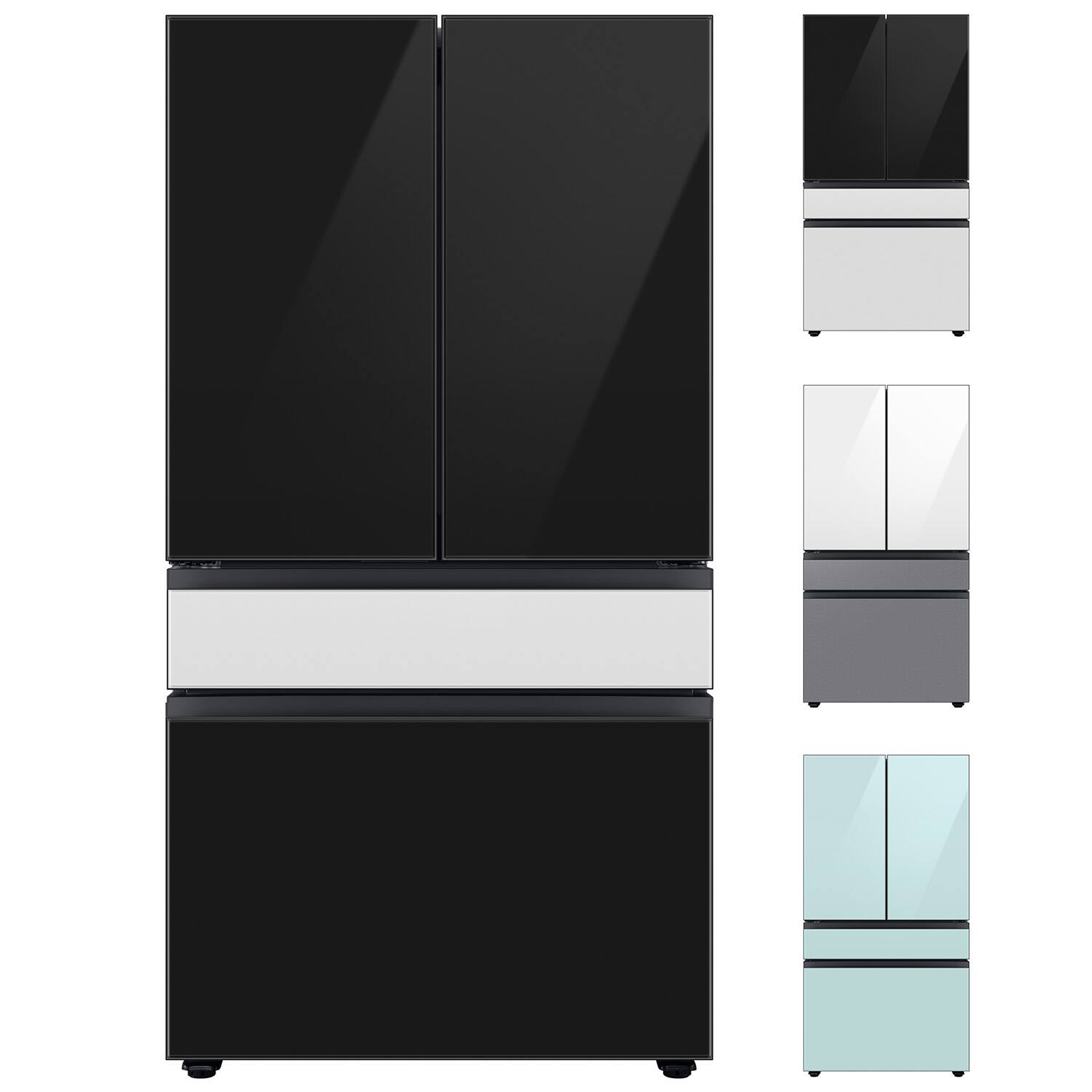 Alt View 1. Samsung - BESPOKE 23 cu. ft. 4-Door French Door Counter Depth Smart Refrigerator with Beverage Center - Custom Panel Ready.