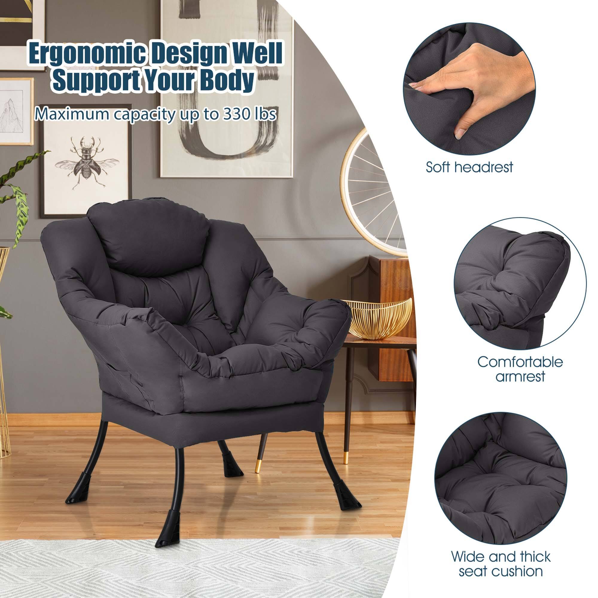 Ergonomic Design Well Support Your Body Maximum capacity up to 330 lbs Soft headrest Comfortable armrest Wide and thick seat cushion