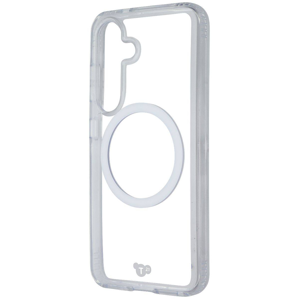 Front. Tech21 - Tech21 EvoClear Series Case with Magnets for Samsung Galaxy S25 - Clear - Clear.