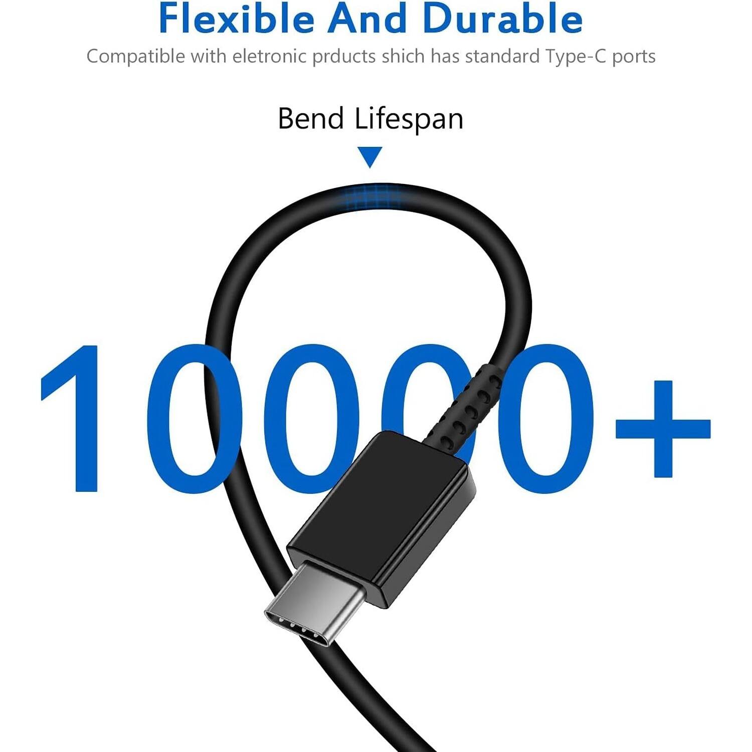 Flexible And Durable
Compatible with electronic products which has standard Type-C ports
Bend Lifespan 10000+
