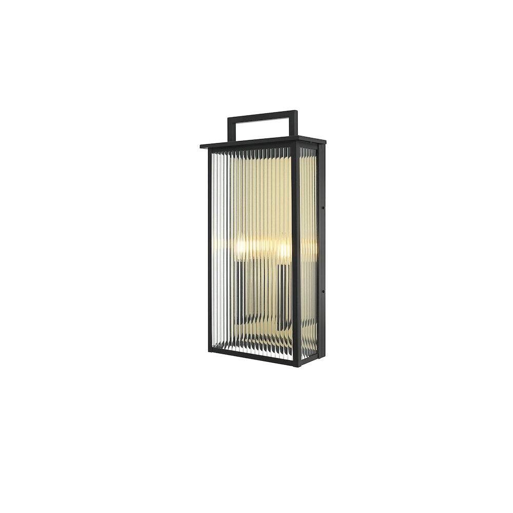 Angle. Elegant Lighting - Kannon 11.5 inch Outdoor Wall Sconce in Black - Black.