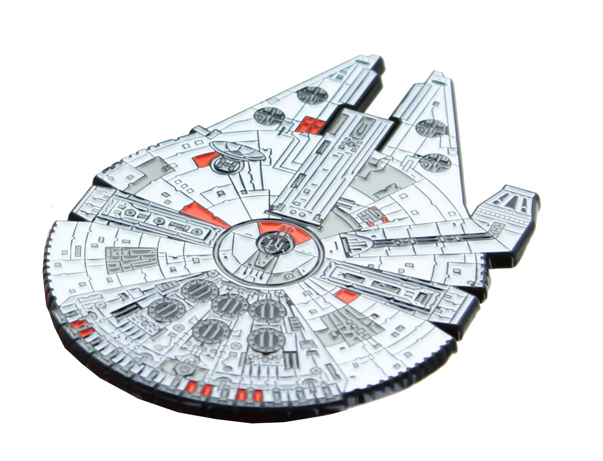 SalesOne LLC - Star Wars Millennium Falcon Large Enamel Pin 3 X 2.25 inches - White