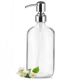 Dapper Styles - Glass Soap Dispenser With 304 Rustproof Stainless Pump For Kitchen And Bathroom Hand Dispneser Bottle - Clear Lotion Dispenser