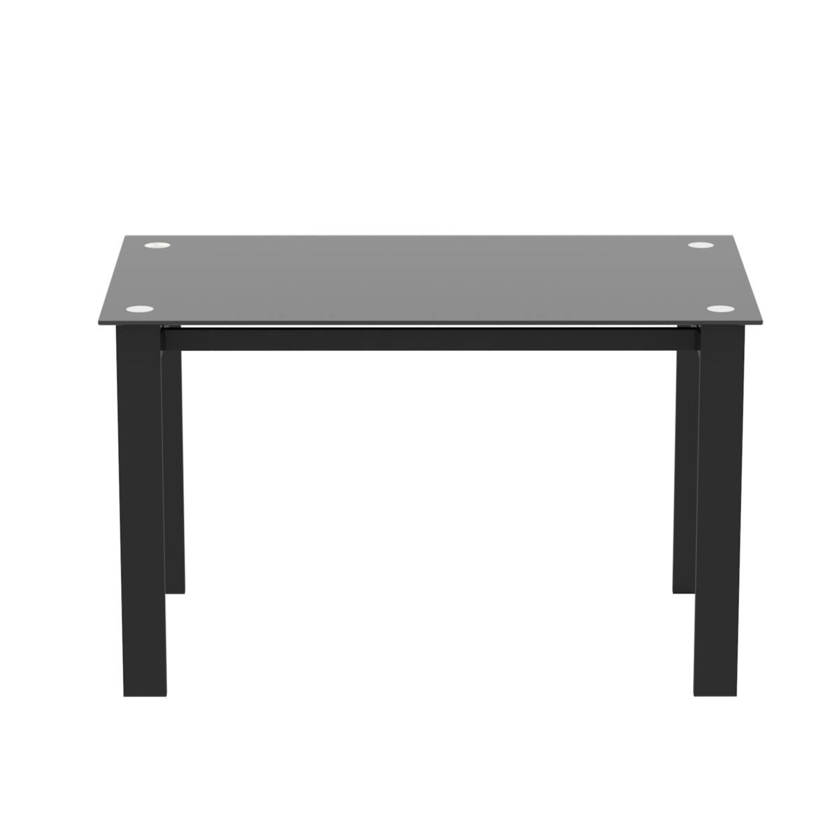 Loheer Glass Dining Table, 52 Inch Rectangular Table with Metal Frame ...