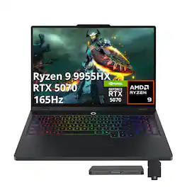 Lenovo - Legion Pro 5 16" Gaming,Ryzen 9 9955HX,32GB RAM,2TB SSD+1TB Dock Set,RTX 5070,Backlit Keyboard,Win 11 - Black