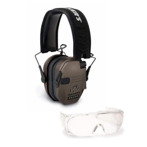 Walkers - Razor Slim Electronic Muff (Flat Dark Earth) with Shooting Glasses - Green