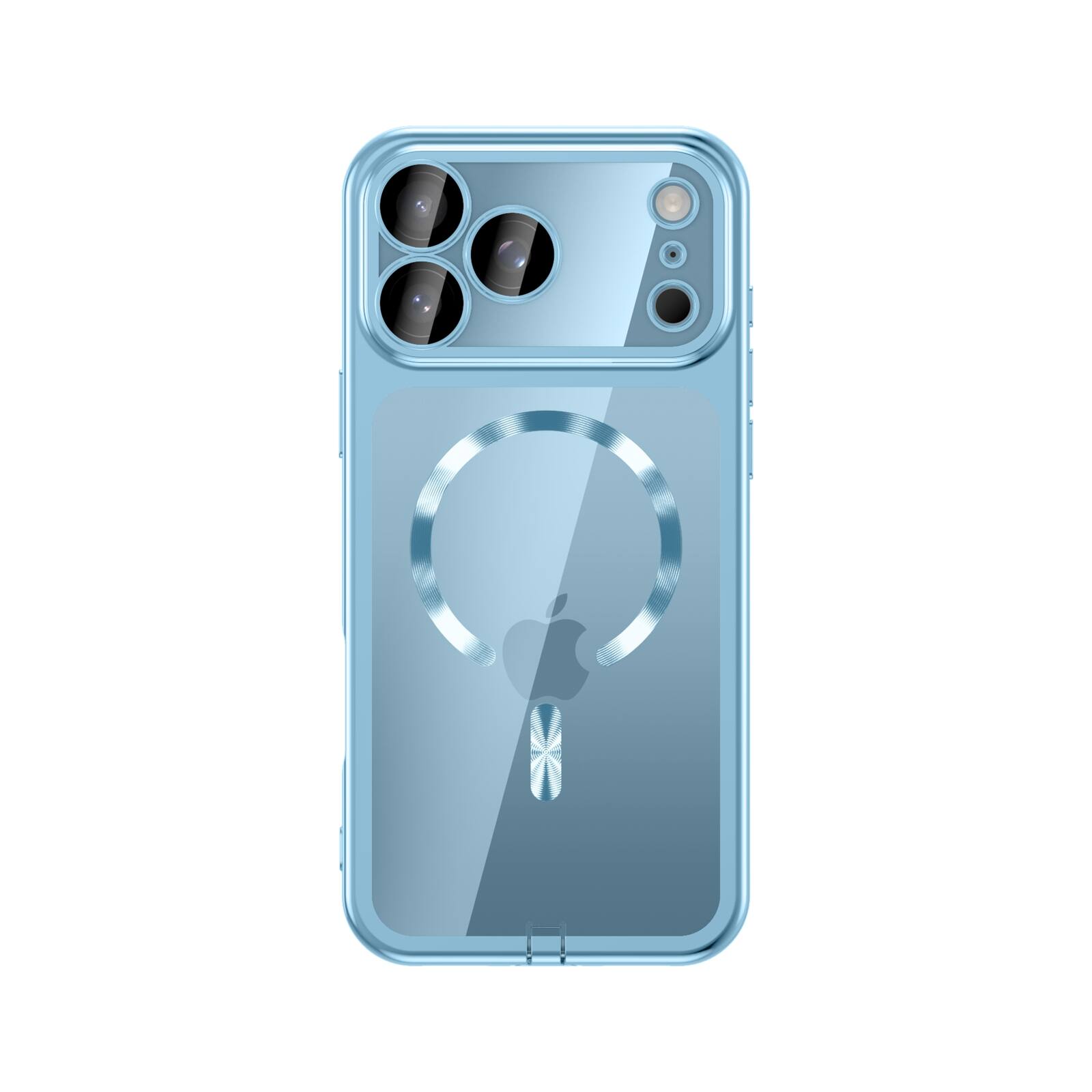Angle. UUCOVER - Magnetic Clear Case for Apple iPhone 18 Pro Shockproof Plating TPU Compatible with MagSafe Camera Lens Protector Cover - Sky Blue.