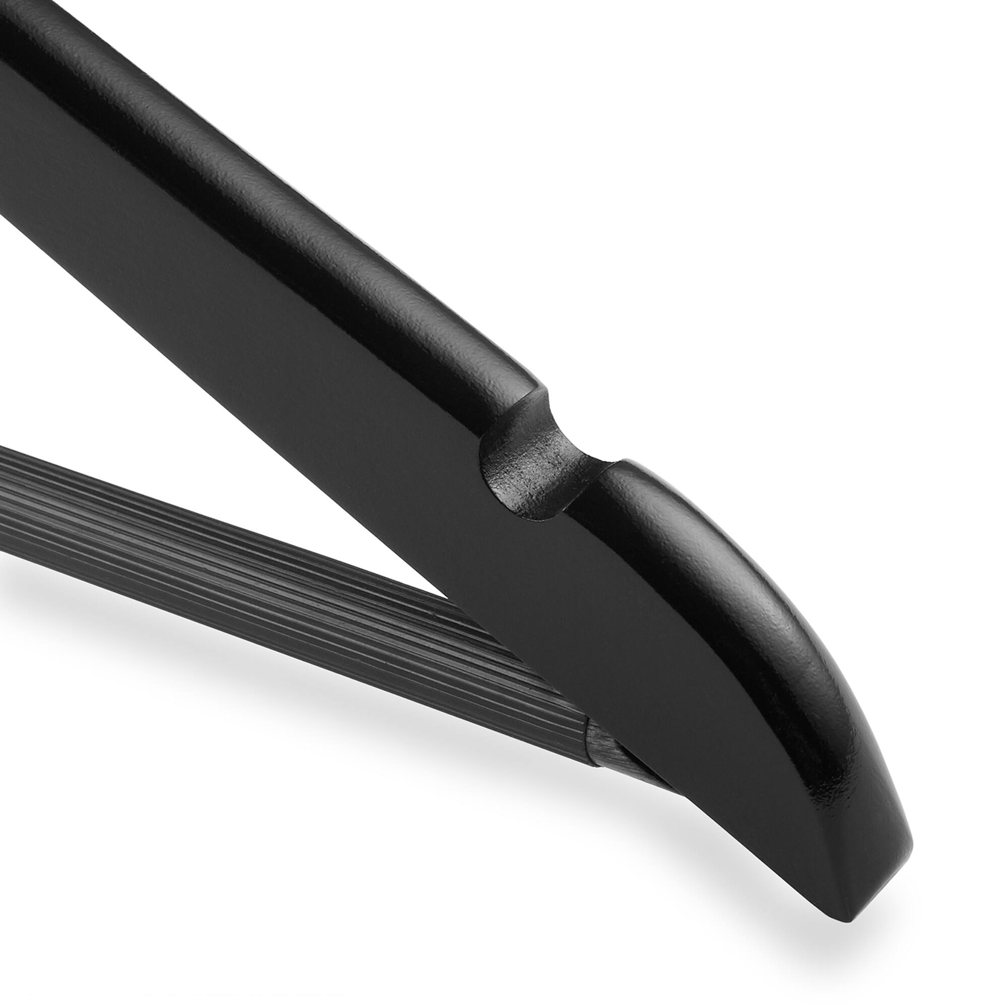 Alt View 2. Casafield - 10 Wooden Suit Hangers - Black.