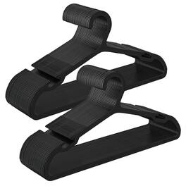 Songmics Home - Clothes Hangers, Pack of 50, Plastic Hangers, with Wide Shoulder Notches, Space-Saving Coat Hangers, 16.4 Inches Wide - Ink Black