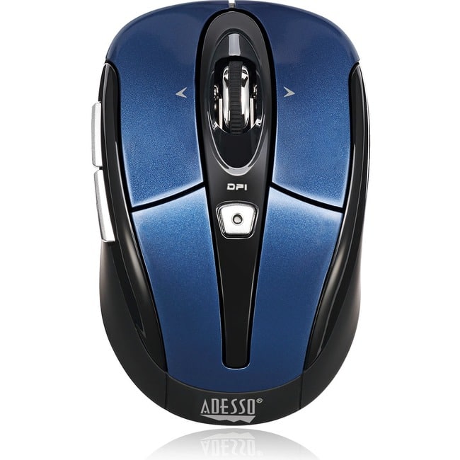 Adesso - iMouse S60L - 2.4 GHz Wireless Programmable Nano Mouse - Optical - Wireless - 30 ft - Radio Frequency - 2.40 GHz - Wireless - Blue