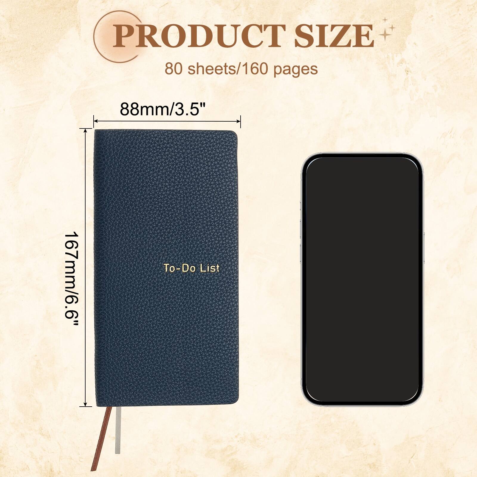 PRODUCT SIZE  
80 sheets/160 pages  
88mm/3.5"  
167mm/6.6"  
To-Do List
