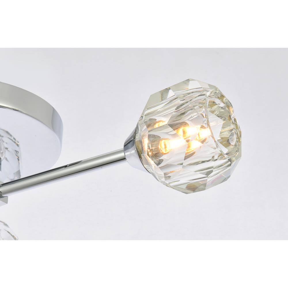 Alt View 3. Elegant Lighting - Zayne 3 Light Flush Mount in Chrome - Chrome And Clear.