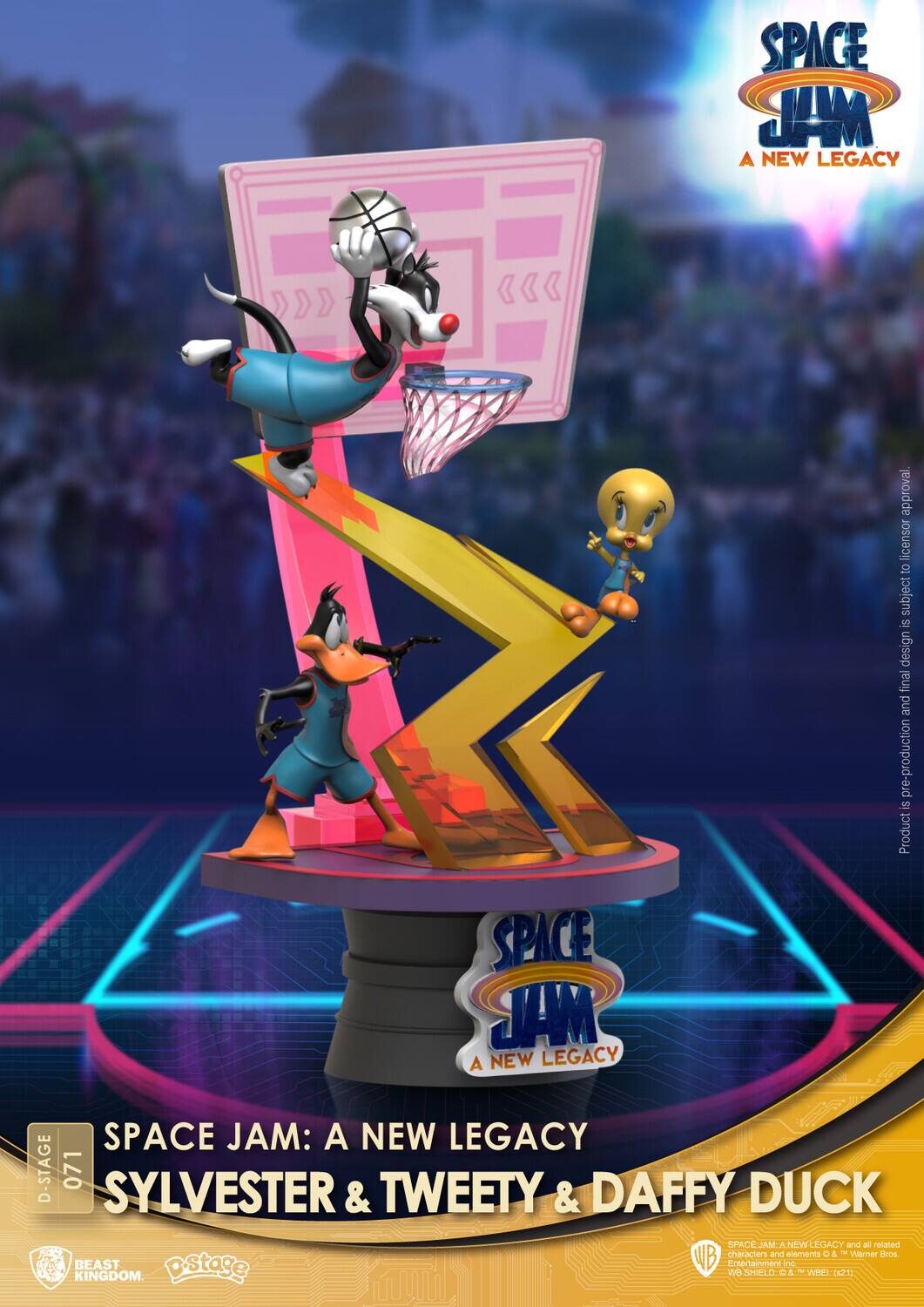 SPACE JAM: A NEW LEGACY

D-STAGE 071
SYLVESTER & TWEETY & DAFFY DUCK

Product is subject to final design and pre-production approval. Licensor to subject is Warner Bros. Entertainment Inc. - WB. All related characters and elements © & ™ "WB" & "DC" & "S: 2021".