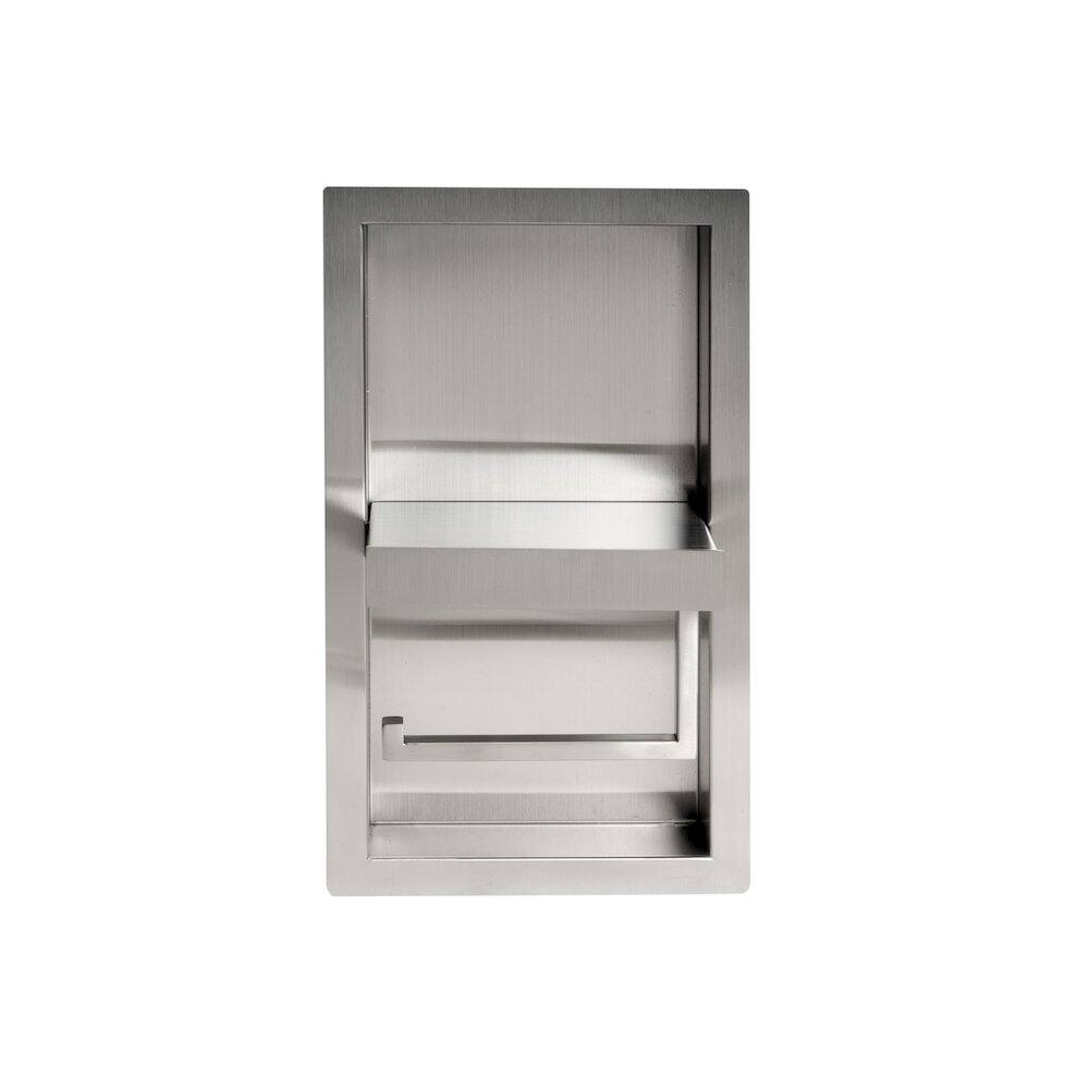 Back. Alfi - ALFI brand Brushed Stainless Steel Recessed Toilet Paper Holder Niche - Silver.