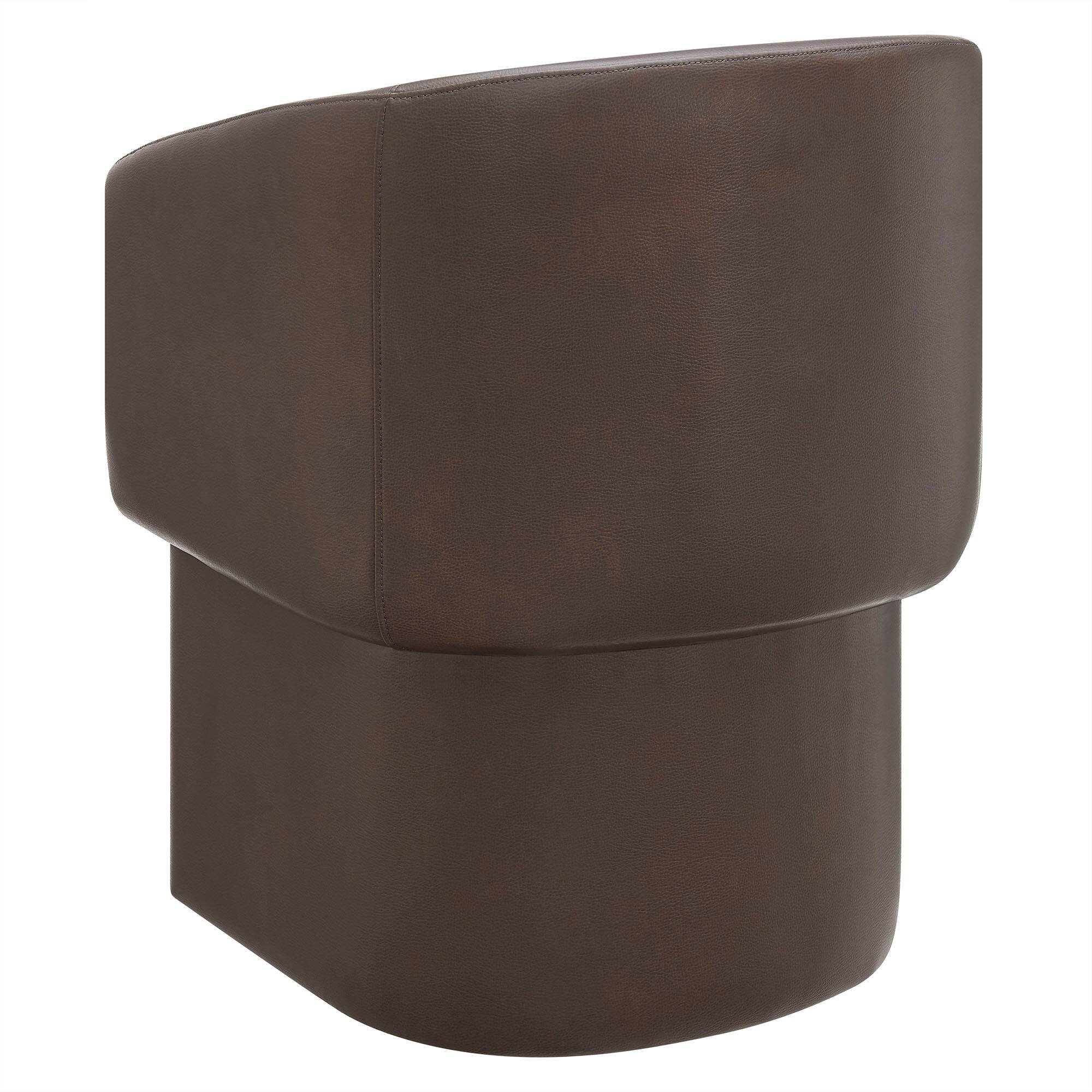 Alt View 1. Modway - Verity Barrel Back Vegan Leather Dining Chair by Modway - Brown.